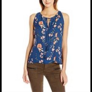 BB Dakota floral print cinch waist tank top blouse